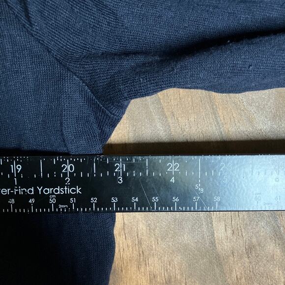 Ann Taylor LOFT Womens Sweater Navy Blue Striped Open Draped Cardigan Stretch L - Picture 8 of 12